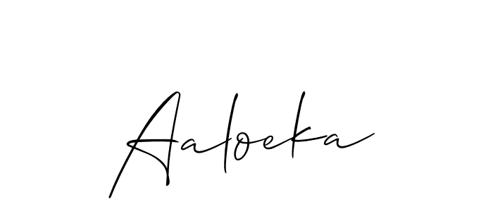 It looks lik you need a new signature style for name Aaloeka. Design unique handwritten (Allison_Script) signature with our free signature maker in just a few clicks. Aaloeka signature style 2 images and pictures png