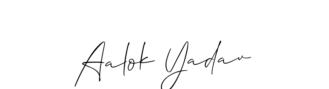 Also You can easily find your signature by using the search form. We will create Aalok Yadav name handwritten signature images for you free of cost using Allison_Script sign style. Aalok Yadav signature style 2 images and pictures png