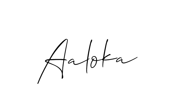 It looks lik you need a new signature style for name Aaloka. Design unique handwritten (Allison_Script) signature with our free signature maker in just a few clicks. Aaloka signature style 2 images and pictures png