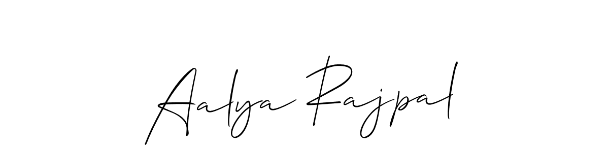 How to make Aalya Rajpal signature? Allison_Script is a professional autograph style. Create handwritten signature for Aalya Rajpal name. Aalya Rajpal signature style 2 images and pictures png