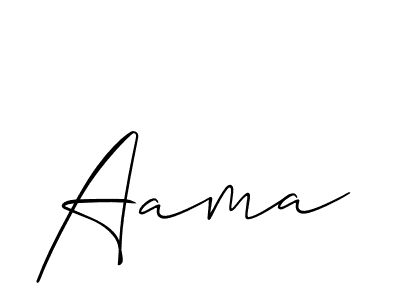 Make a beautiful signature design for name Aama. With this signature (Allison_Script) style, you can create a handwritten signature for free. Aama signature style 2 images and pictures png