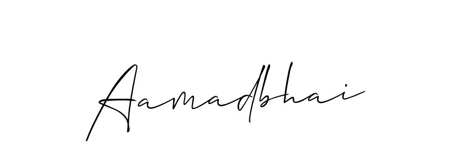 The best way (Allison_Script) to make a short signature is to pick only two or three words in your name. The name Aamadbhai include a total of six letters. For converting this name. Aamadbhai signature style 2 images and pictures png