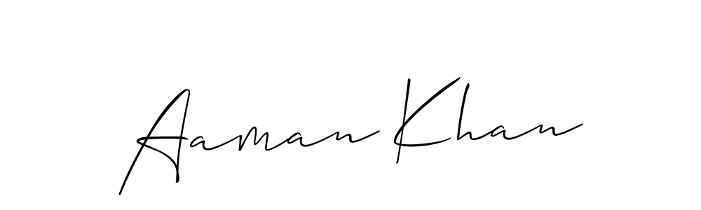 Design your own signature with our free online signature maker. With this signature software, you can create a handwritten (Allison_Script) signature for name Aaman Khan. Aaman Khan signature style 2 images and pictures png