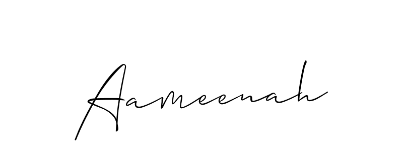 How to make Aameenah name signature. Use Allison_Script style for creating short signs online. This is the latest handwritten sign. Aameenah signature style 2 images and pictures png