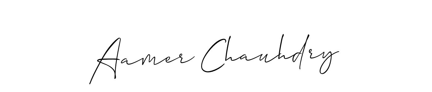 The best way (Allison_Script) to make a short signature is to pick only two or three words in your name. The name Aamer Chauhdry include a total of six letters. For converting this name. Aamer Chauhdry signature style 2 images and pictures png