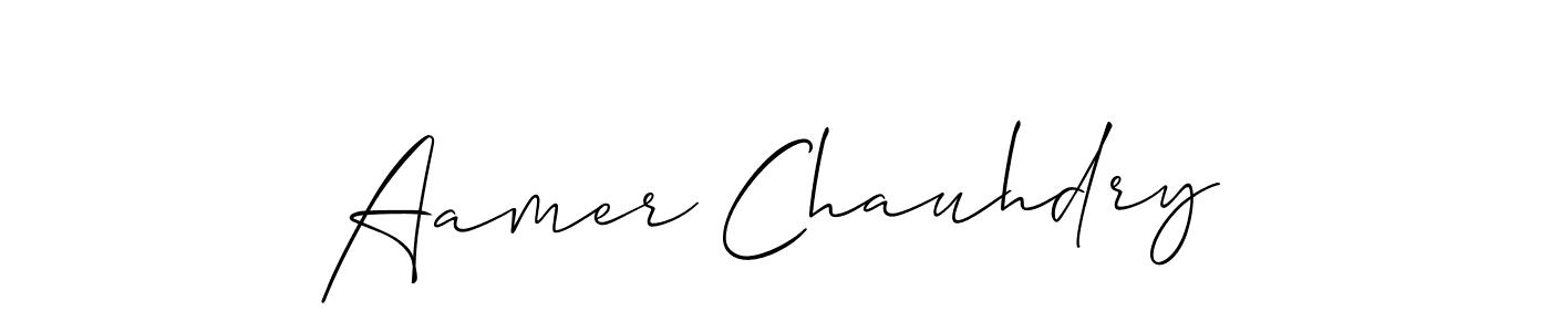 Create a beautiful signature design for name Aamer Chauhdry. With this signature (Allison_Script) fonts, you can make a handwritten signature for free. Aamer Chauhdry signature style 2 images and pictures png