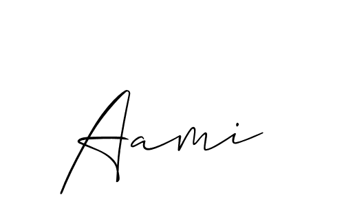 Design your own signature with our free online signature maker. With this signature software, you can create a handwritten (Allison_Script) signature for name Aami . Aami  signature style 2 images and pictures png