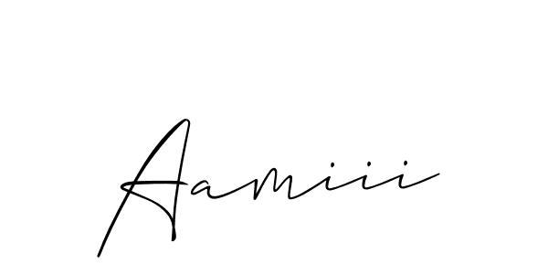 Use a signature maker to create a handwritten signature online. With this signature software, you can design (Allison_Script) your own signature for name Aamiii. Aamiii signature style 2 images and pictures png