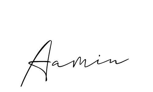 Design your own signature with our free online signature maker. With this signature software, you can create a handwritten (Allison_Script) signature for name Aamin. Aamin signature style 2 images and pictures png