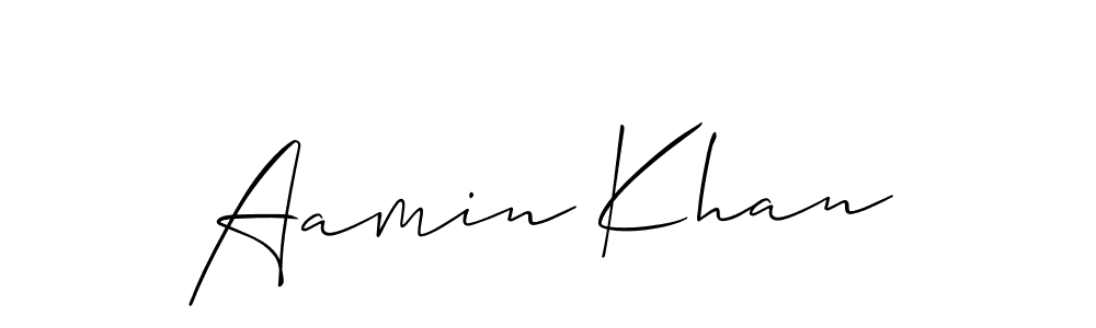 Allison_Script is a professional signature style that is perfect for those who want to add a touch of class to their signature. It is also a great choice for those who want to make their signature more unique. Get Aamin Khan name to fancy signature for free. Aamin Khan signature style 2 images and pictures png