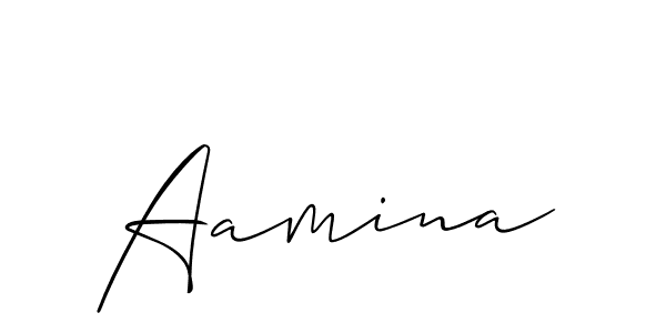 Create a beautiful signature design for name Aamina. With this signature (Allison_Script) fonts, you can make a handwritten signature for free. Aamina signature style 2 images and pictures png