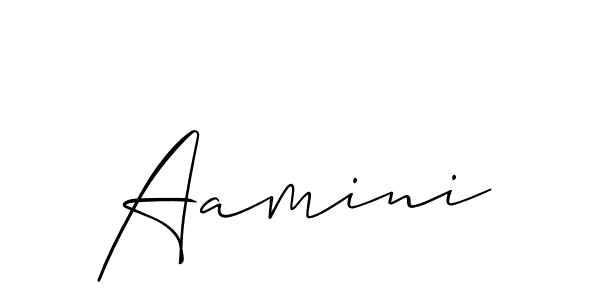 Use a signature maker to create a handwritten signature online. With this signature software, you can design (Allison_Script) your own signature for name Aamini. Aamini signature style 2 images and pictures png