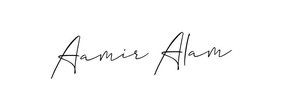 How to make Aamir Alam signature? Allison_Script is a professional autograph style. Create handwritten signature for Aamir Alam name. Aamir Alam signature style 2 images and pictures png