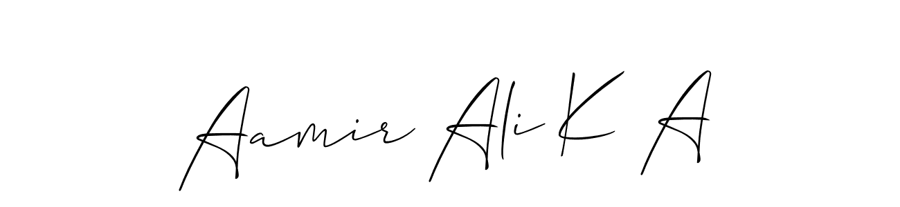 You should practise on your own different ways (Allison_Script) to write your name (Aamir Ali K A) in signature. don't let someone else do it for you. Aamir Ali K A signature style 2 images and pictures png