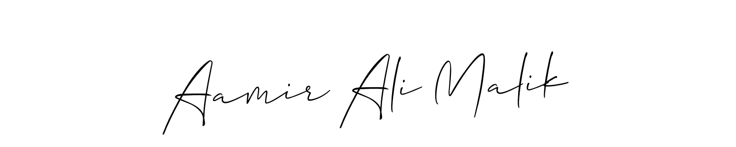 You should practise on your own different ways (Allison_Script) to write your name (Aamir Ali Malik) in signature. don't let someone else do it for you. Aamir Ali Malik signature style 2 images and pictures png