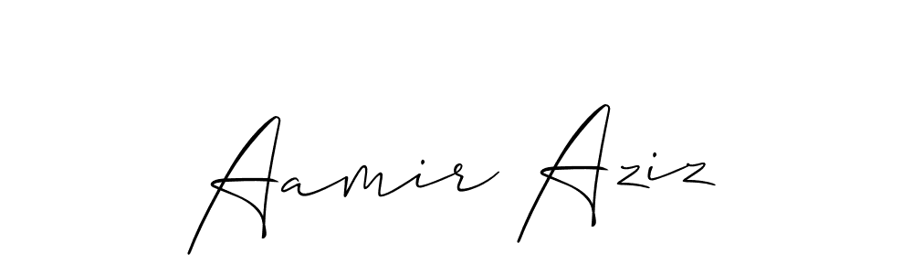 Design your own signature with our free online signature maker. With this signature software, you can create a handwritten (Allison_Script) signature for name Aamir Aziz. Aamir Aziz signature style 2 images and pictures png