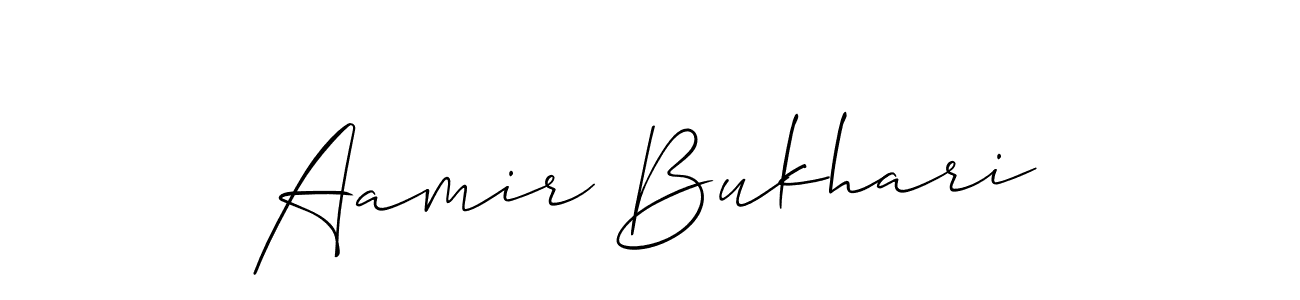 Similarly Allison_Script is the best handwritten signature design. Signature creator online .You can use it as an online autograph creator for name Aamir Bukhari. Aamir Bukhari signature style 2 images and pictures png