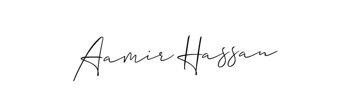 You should practise on your own different ways (Allison_Script) to write your name (Aamir Hassan) in signature. don't let someone else do it for you. Aamir Hassan signature style 2 images and pictures png