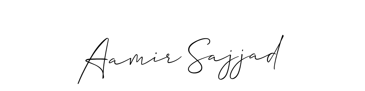 How to make Aamir Sajjad name signature. Use Allison_Script style for creating short signs online. This is the latest handwritten sign. Aamir Sajjad signature style 2 images and pictures png