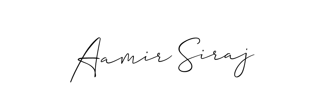 How to make Aamir Siraj signature? Allison_Script is a professional autograph style. Create handwritten signature for Aamir Siraj name. Aamir Siraj signature style 2 images and pictures png