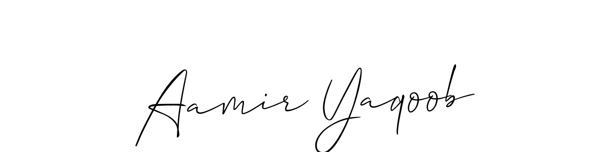 Also we have Aamir Yaqoob name is the best signature style. Create professional handwritten signature collection using Allison_Script autograph style. Aamir Yaqoob signature style 2 images and pictures png