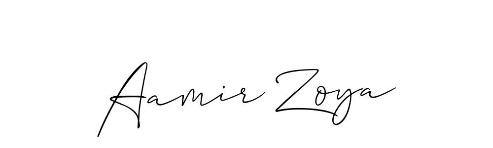 It looks lik you need a new signature style for name Aamir Zoya. Design unique handwritten (Allison_Script) signature with our free signature maker in just a few clicks. Aamir Zoya signature style 2 images and pictures png
