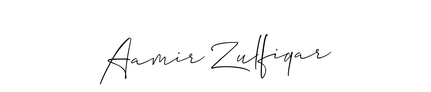 How to Draw Aamir Zulfiqar signature style? Allison_Script is a latest design signature styles for name Aamir Zulfiqar. Aamir Zulfiqar signature style 2 images and pictures png