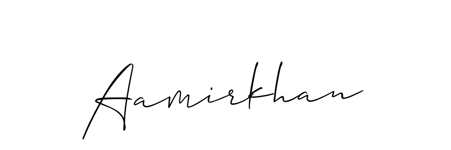 How to make Aamirkhan signature? Allison_Script is a professional autograph style. Create handwritten signature for Aamirkhan name. Aamirkhan signature style 2 images and pictures png