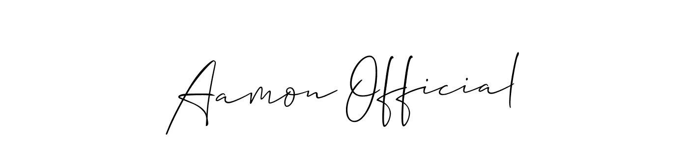It looks lik you need a new signature style for name Aamon Official. Design unique handwritten (Allison_Script) signature with our free signature maker in just a few clicks. Aamon Official signature style 2 images and pictures png