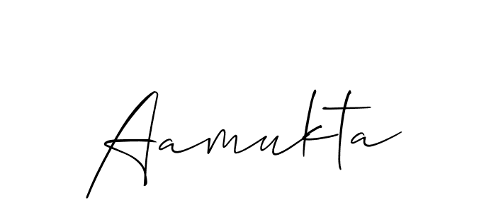 Create a beautiful signature design for name Aamukta. With this signature (Allison_Script) fonts, you can make a handwritten signature for free. Aamukta signature style 2 images and pictures png