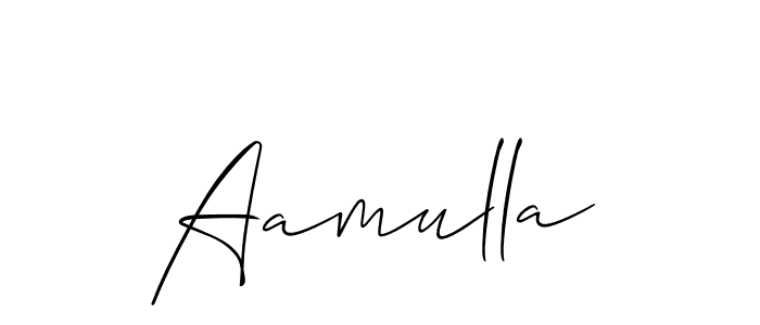 Design your own signature with our free online signature maker. With this signature software, you can create a handwritten (Allison_Script) signature for name Aamulla. Aamulla signature style 2 images and pictures png