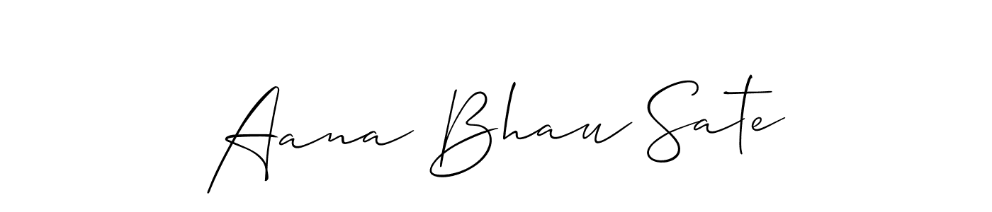 Make a beautiful signature design for name Aana Bhau Sate. With this signature (Allison_Script) style, you can create a handwritten signature for free. Aana Bhau Sate signature style 2 images and pictures png
