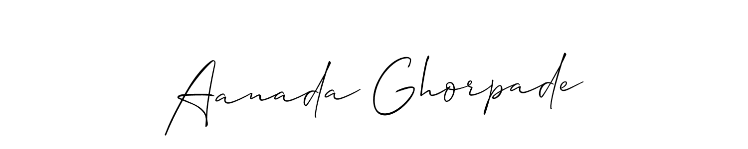 Aanada Ghorpade stylish signature style. Best Handwritten Sign (Allison_Script) for my name. Handwritten Signature Collection Ideas for my name Aanada Ghorpade. Aanada Ghorpade signature style 2 images and pictures png