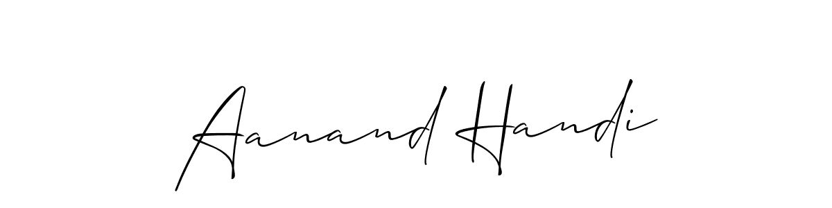 Design your own signature with our free online signature maker. With this signature software, you can create a handwritten (Allison_Script) signature for name Aanand Handi. Aanand Handi signature style 2 images and pictures png