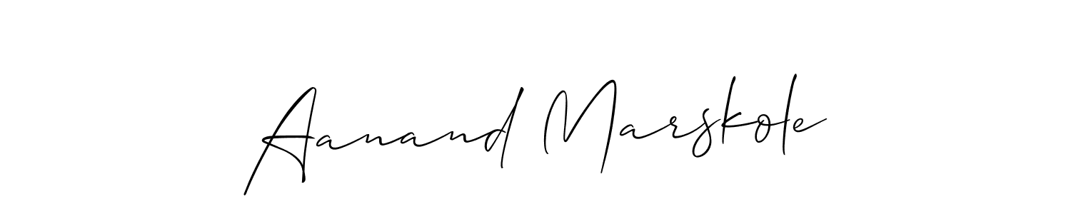 The best way (Allison_Script) to make a short signature is to pick only two or three words in your name. The name Aanand Marskole include a total of six letters. For converting this name. Aanand Marskole signature style 2 images and pictures png