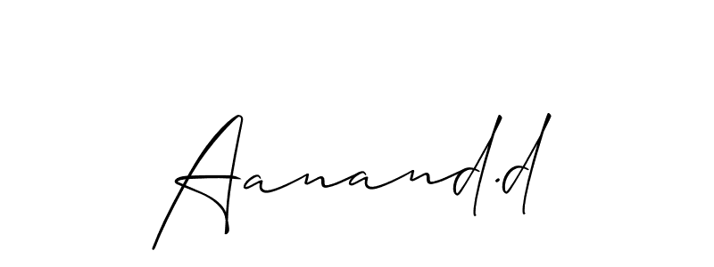 Also You can easily find your signature by using the search form. We will create Aanand.d name handwritten signature images for you free of cost using Allison_Script sign style. Aanand.d signature style 2 images and pictures png