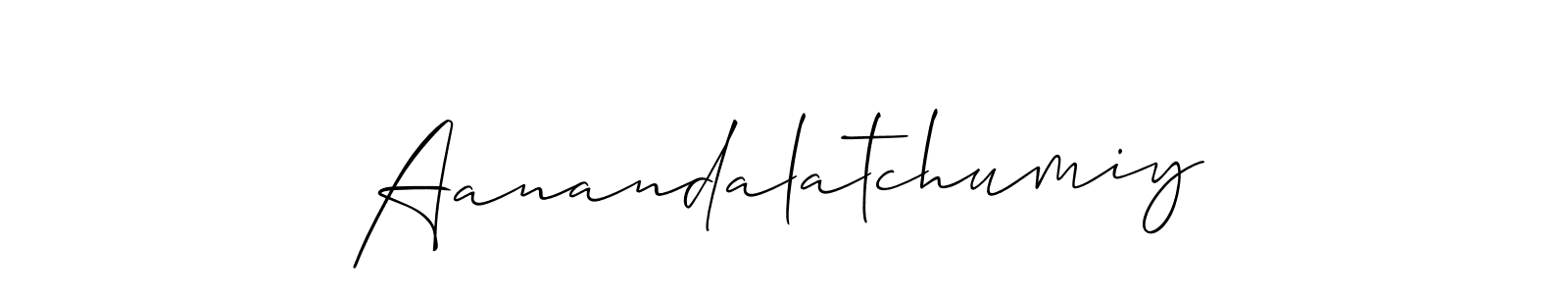 How to make Aanandalatchumiy signature? Allison_Script is a professional autograph style. Create handwritten signature for Aanandalatchumiy name. Aanandalatchumiy signature style 2 images and pictures png