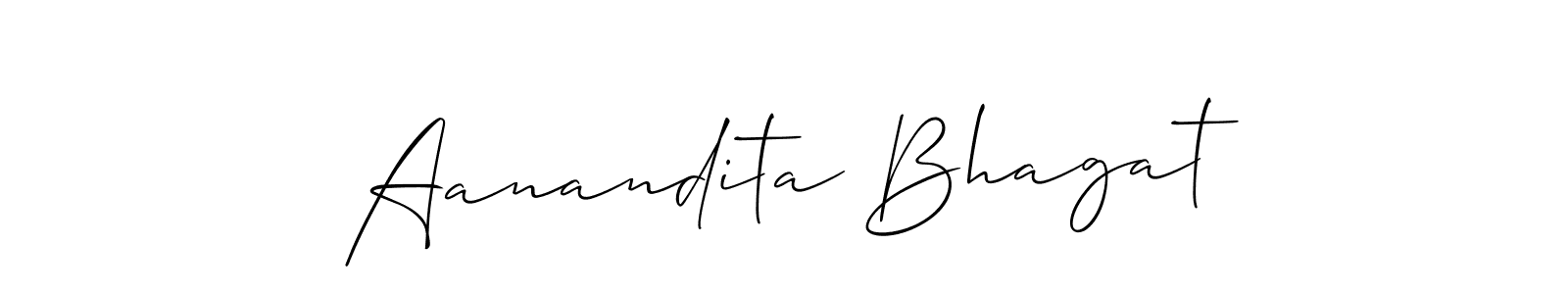 Also You can easily find your signature by using the search form. We will create Aanandita Bhagat name handwritten signature images for you free of cost using Allison_Script sign style. Aanandita Bhagat signature style 2 images and pictures png