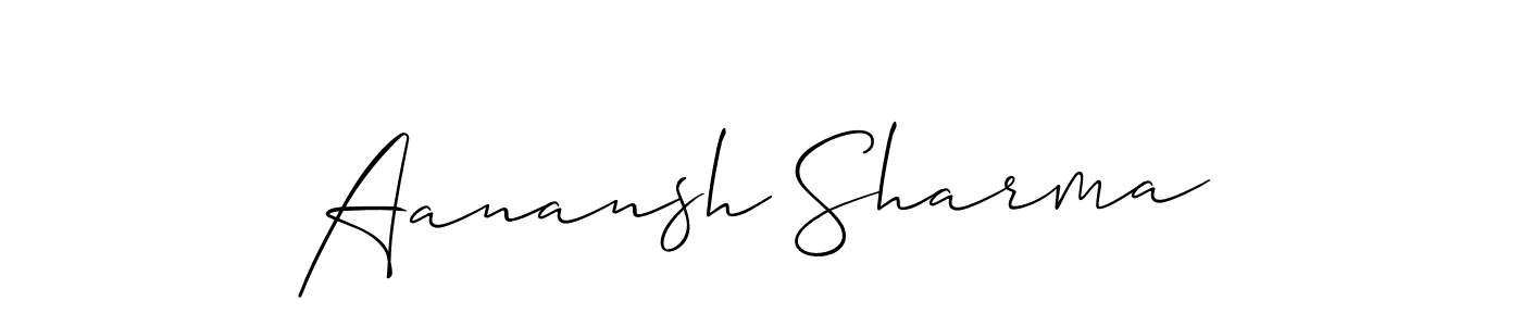 Aanansh Sharma stylish signature style. Best Handwritten Sign (Allison_Script) for my name. Handwritten Signature Collection Ideas for my name Aanansh Sharma. Aanansh Sharma signature style 2 images and pictures png