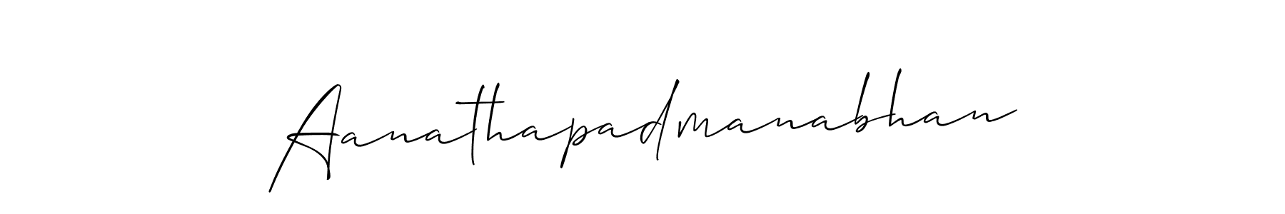 Allison_Script is a professional signature style that is perfect for those who want to add a touch of class to their signature. It is also a great choice for those who want to make their signature more unique. Get Aanathapadmanabhan name to fancy signature for free. Aanathapadmanabhan signature style 2 images and pictures png