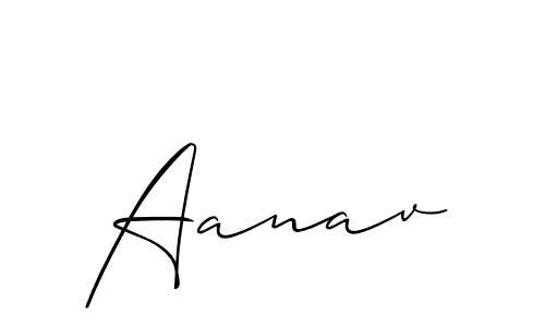 Design your own signature with our free online signature maker. With this signature software, you can create a handwritten (Allison_Script) signature for name Aanav. Aanav signature style 2 images and pictures png