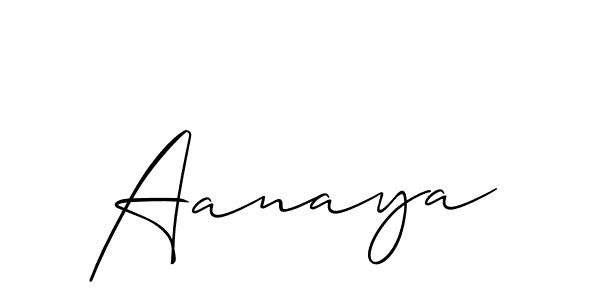 Also we have Aanaya name is the best signature style. Create professional handwritten signature collection using Allison_Script autograph style. Aanaya signature style 2 images and pictures png