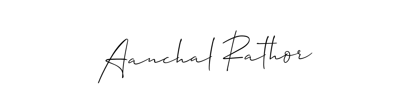 Design your own signature with our free online signature maker. With this signature software, you can create a handwritten (Allison_Script) signature for name Aanchal Rathor. Aanchal Rathor signature style 2 images and pictures png