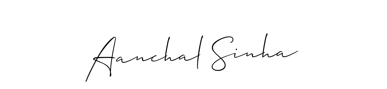 Make a beautiful signature design for name Aanchal Sinha. With this signature (Allison_Script) style, you can create a handwritten signature for free. Aanchal Sinha signature style 2 images and pictures png