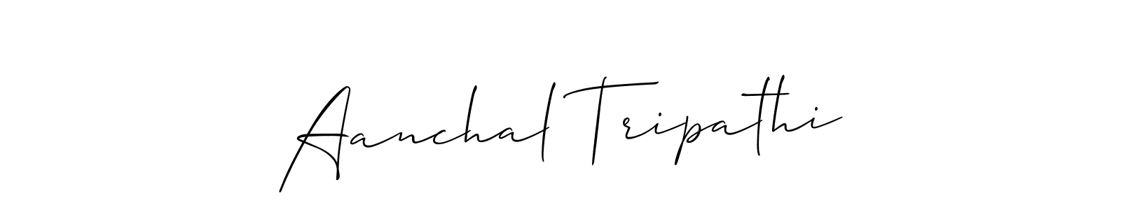 How to make Aanchal Tripathi name signature. Use Allison_Script style for creating short signs online. This is the latest handwritten sign. Aanchal Tripathi signature style 2 images and pictures png