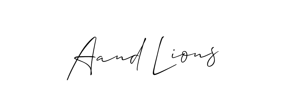 if you are searching for the best signature style for your name Aand Lions. so please give up your signature search. here we have designed multiple signature styles  using Allison_Script. Aand Lions signature style 2 images and pictures png