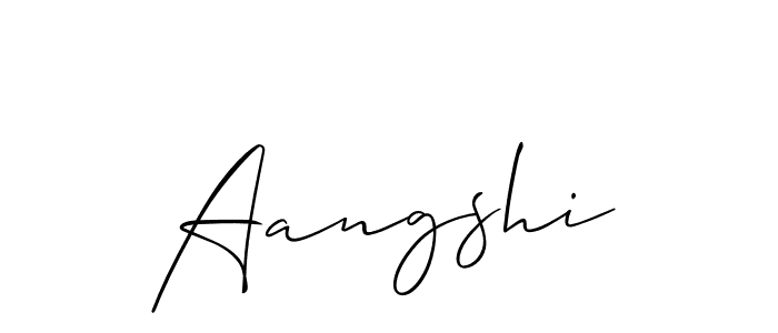 Use a signature maker to create a handwritten signature online. With this signature software, you can design (Allison_Script) your own signature for name Aangshi. Aangshi signature style 2 images and pictures png