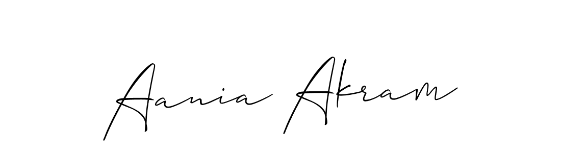 Make a short Aania Akram signature style. Manage your documents anywhere anytime using Allison_Script. Create and add eSignatures, submit forms, share and send files easily. Aania Akram signature style 2 images and pictures png