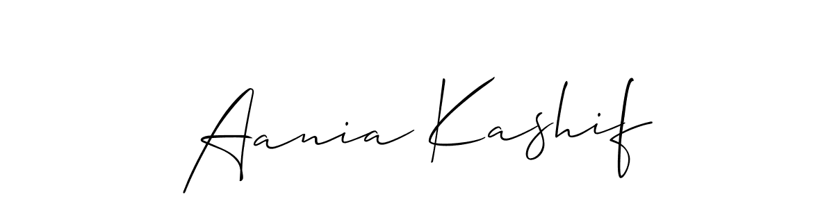 Make a short Aania Kashif signature style. Manage your documents anywhere anytime using Allison_Script. Create and add eSignatures, submit forms, share and send files easily. Aania Kashif signature style 2 images and pictures png