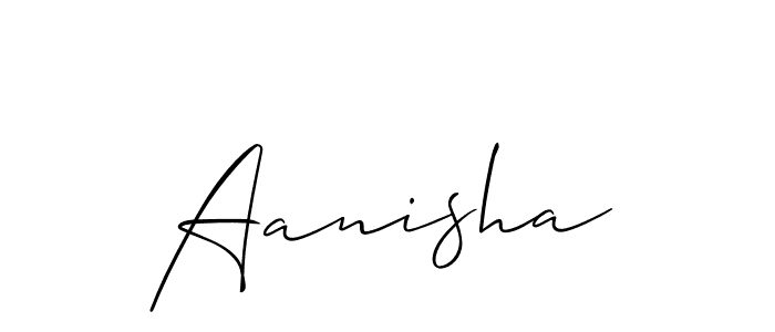 Also we have Aanisha name is the best signature style. Create professional handwritten signature collection using Allison_Script autograph style. Aanisha signature style 2 images and pictures png